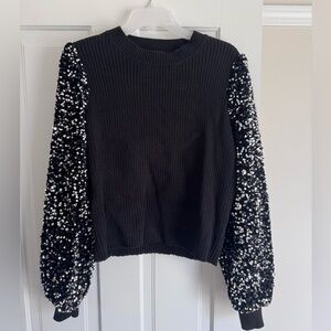 Vici Ribbed Black Knit Sweater